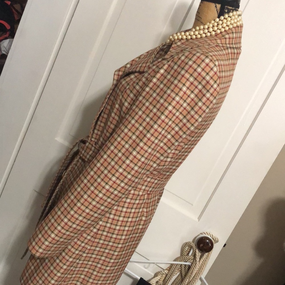 NICOLE MILLER • Beautiful Plaid Double-Breasted Trench Coat - Picture 7 of 16